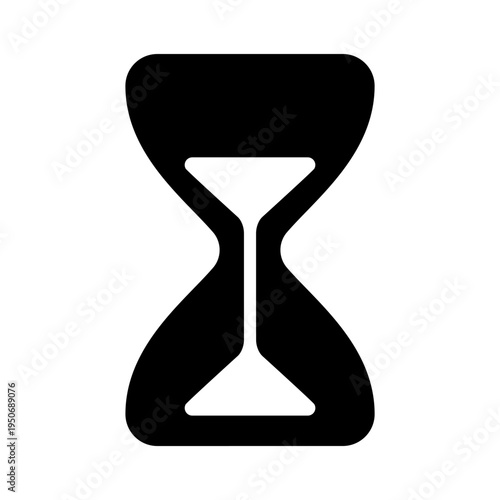Black hourglass silhouette icon. Time management and countdown concept vector illustration.