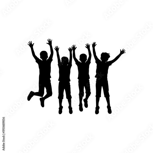 jumping kids silhouettes