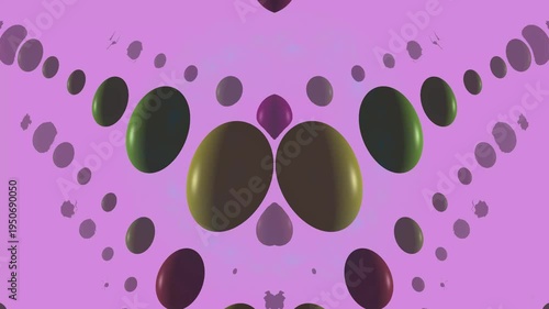 Colorful Spheres Moving on Purple Background.