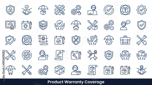 Product protection assurance symbols and post purchase service elements associated with manufacturer guarantees and repair