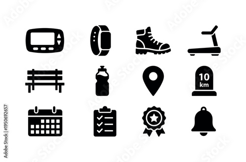 Brain with spark icon, stress relief leaf symbol, therapy notebook icon, supportive hug icon, positive speech bubble icon, calm