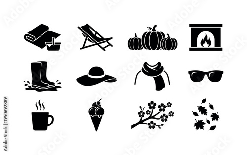 Work briefcase icon, laptop remote work, notebook planner, pen writing tool, coffee cup mug, house home icon, plant pot indoor,