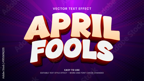 april fools editable text effect 3d text
