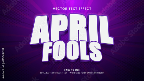 april fools editable text effect 3d text
