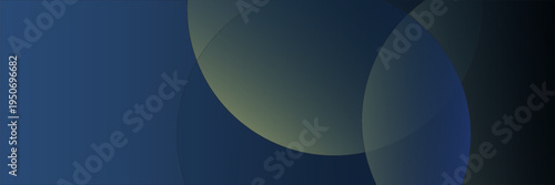 Abstract background with a dark blue background featuring overlapping translucent circles. Blue and yellow hues create a smooth texture. Minimal abstract circles vector gradient background
