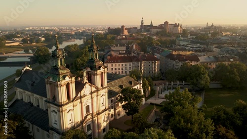 Wallpaper Mural The architecture of the old European city, seen from a drone, Krakow, Poland. Torontodigital.ca