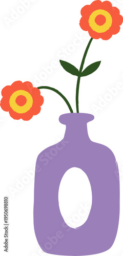 Flower Vase Still Life Hand Drawn