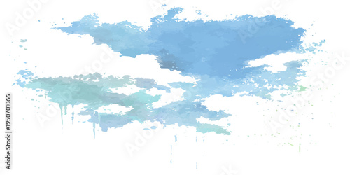 Abstract watercolor painting of a dreamy cloudscape with a soft sky. Delicate watercolor washes evoke the ethereal nature of the sky.