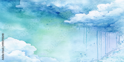 Abstract Watercolour impression of a celestial dreamscape, depicting the soft interplay of light, form and color, the image's evocative power rests in its capacity to spark reverie.