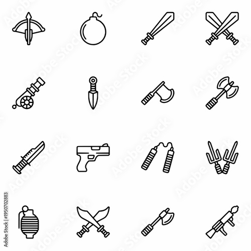 set of icons Weaponary