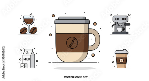 Brown Coffee Cup with Lid.