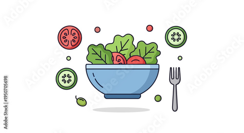 Fresh green salad in bowl.