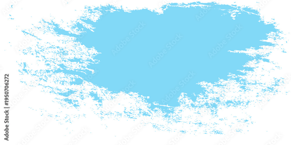 Obraz premium White distressed grunge paint stroke texture on light blue background with rough edges for vintage graphic design
