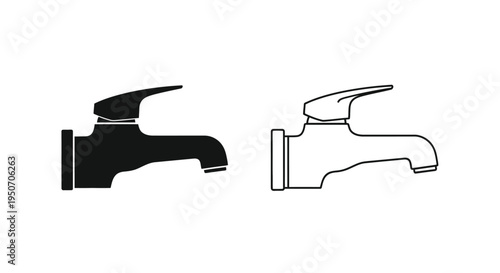 Modern faucet design in black and white a striking silhouette