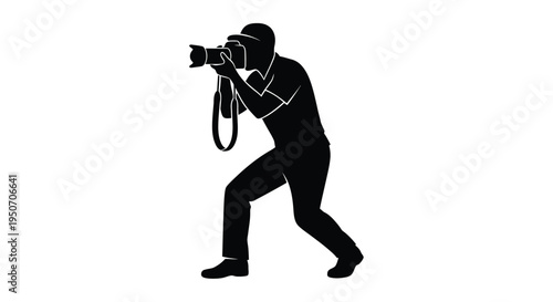 A photographer capturing a moment in time striking pose silhouette