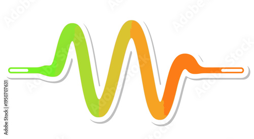 Vibrant green to orange gradient shoelace icon forming a dynamic wave, symbolizing energy, pulse, and active lifestyle graphic design.