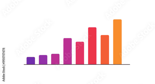 Free Download Colorful bar graph showing upward trend and growth on white background. Business analytics concept. - GFXLoad