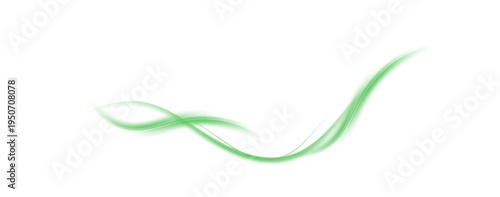 Wallpaper Mural Glowing green neon swirl creating bright energy beam and dynamic motion trail isolated on transparent PNG background, vector. Torontodigital.ca