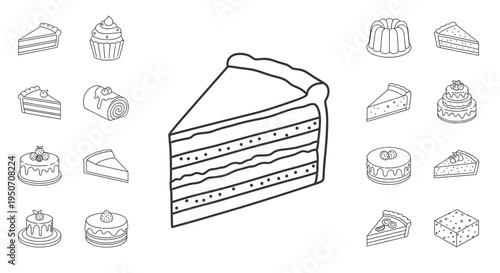 A slice of layered cake dessert.
