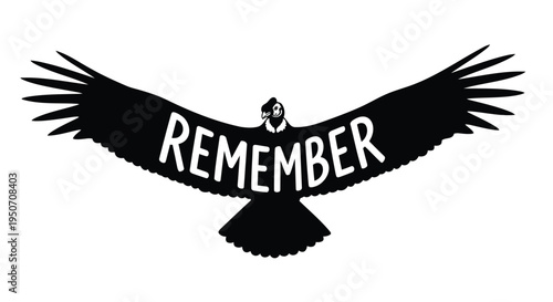 Vector eagle with 'REMEMBER' banner
