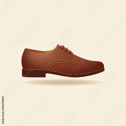 Brown Leather Oxford Shoe with Laces