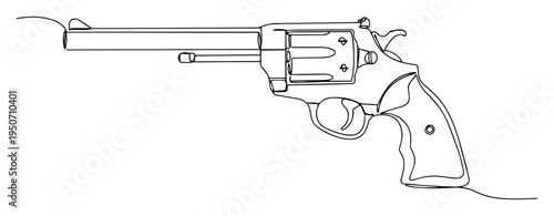 revolver line drawing in side view