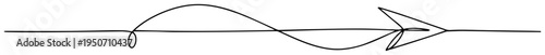 arrow line drawing with swoosh trail