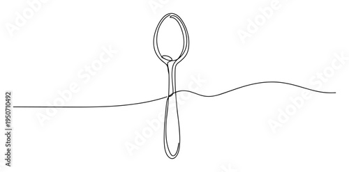 spoon line drawing in minimalist style