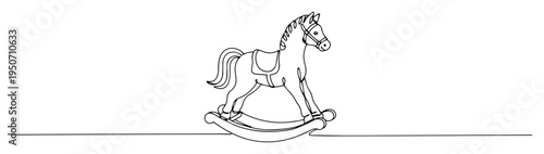 rocking horse toy line drawing
