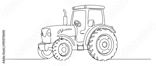 tractor line drawing in side view