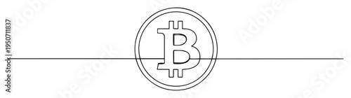 bitcoin cryptocurrency symbol line art