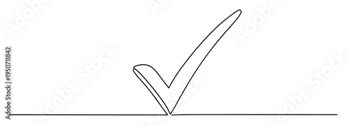 simple check mark outline vector icon