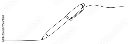 ballpoint pen minimal vector illustration