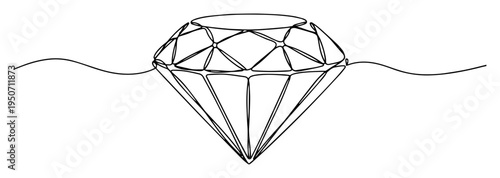 diamond gemstone line art vector