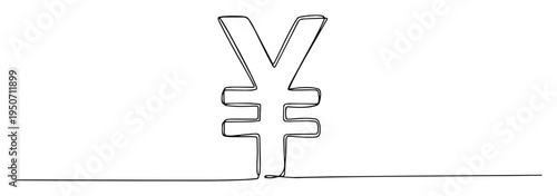 yen currency symbol line drawing