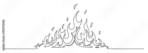 fire flame outline vector drawing
