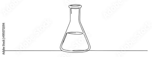 erlenmeyer flask outline vector illustration