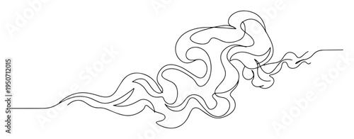 smoke cloud swirl line illustration