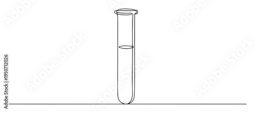 test tube with liquid line art