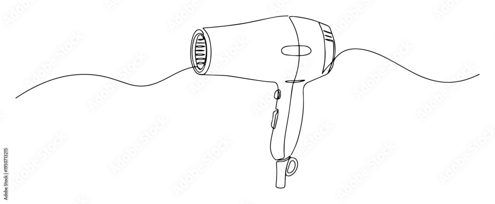 Obraz premium hair dryer vector line illustration