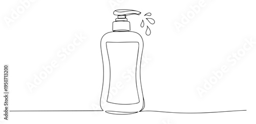 soap bottle with pump and drops vector art