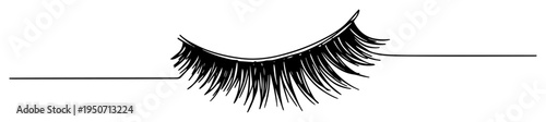 false eyelash vector line illustration