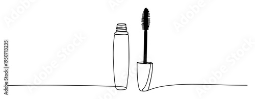 mascara tube and wand vector illustration