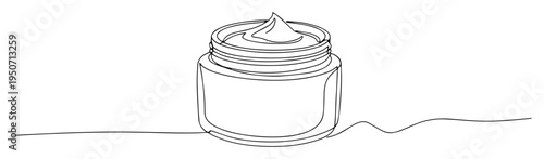 cosmetic cream jar line vector art