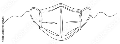 protective face mask line art