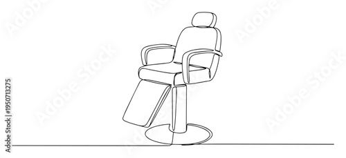 barber chair line art drawing