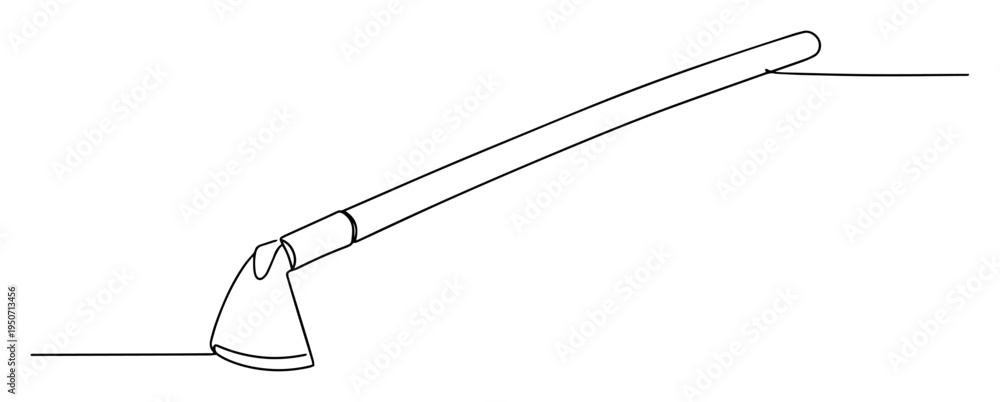 Fototapeta premium garden hoe tool line illustration