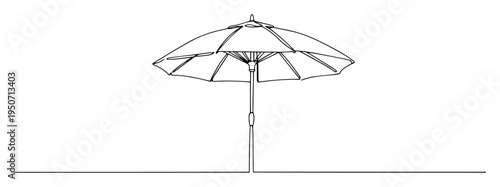 garden sun umbrella line vector illustration