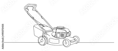 lawn mower garden equipment line art