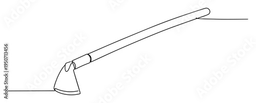 garden hoe tool line illustration
